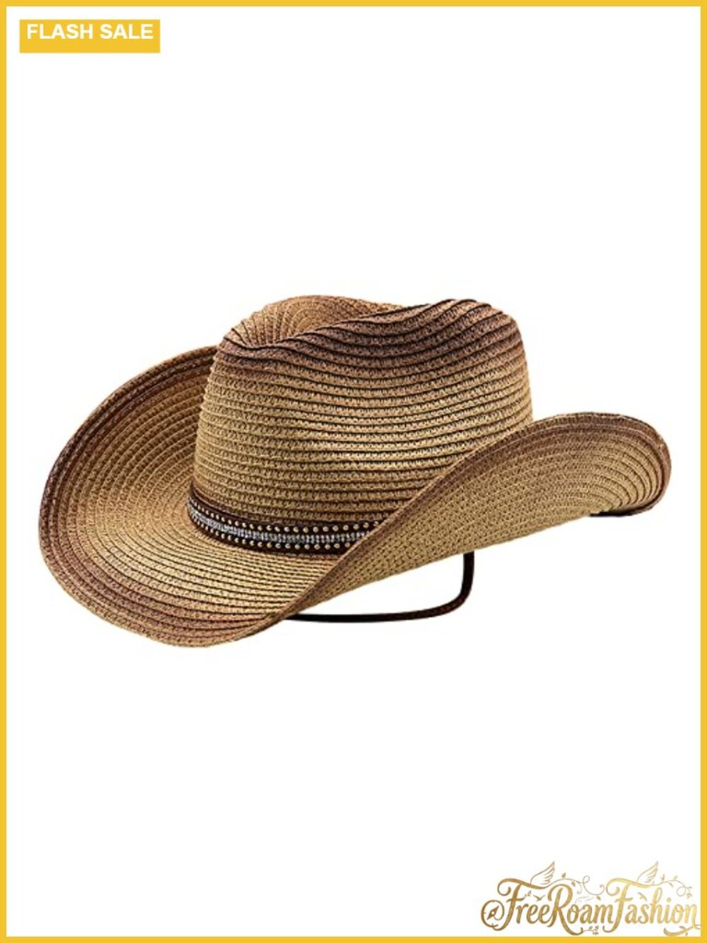 Straw Cowboy Hat Wide Brim Panama Sun Hat Foldable Packable
